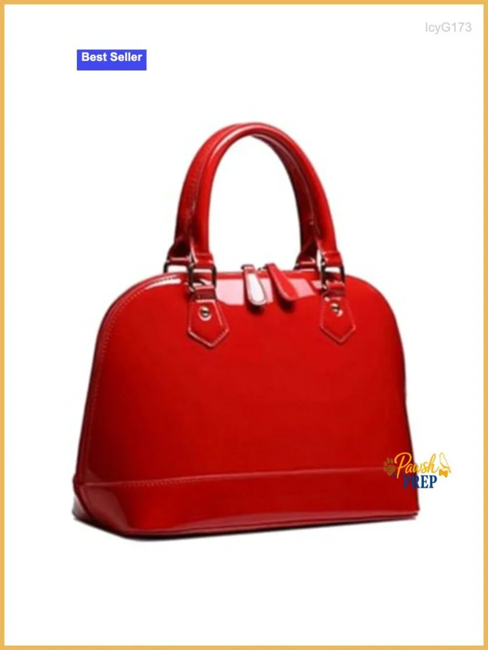 Patent Leather Dome Satchel Purse Zip-around Handbag Multi-Pocket Shoulder Bag
